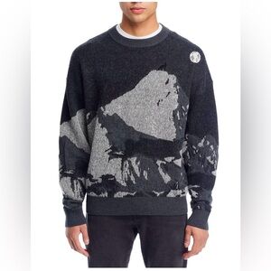 HUGO BOSS Wool-blend Oversize Fit Sweater Seasonal Jacquard In black & dark grey